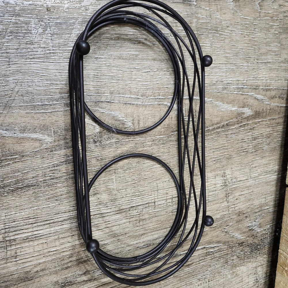 Metal Double Pet Bowl with Black Wire Stand